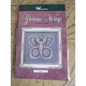 Crystal Glorious Wings Linen Embellished Cross Stitch Kit 4x4 inches Crystal